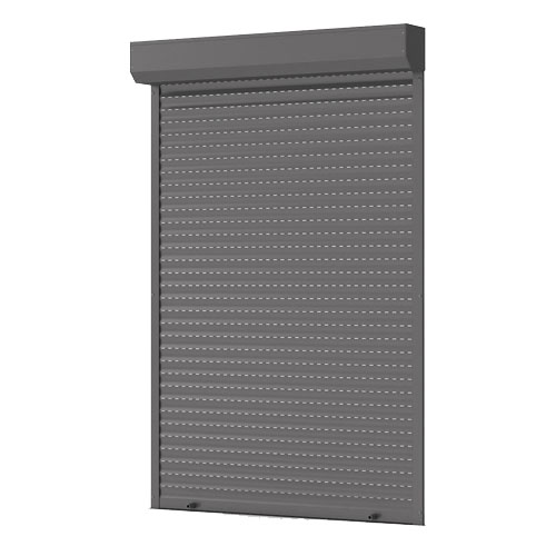 Spoljašnja zaobljena limena kutija i aluminijumski sivi zastor.